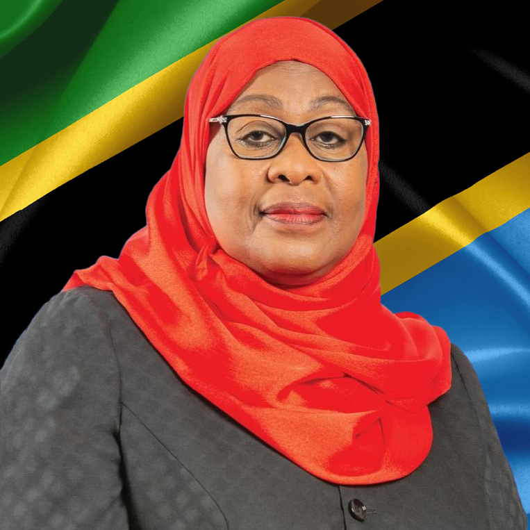 Samia Suluhu Hassan With Flag (1)